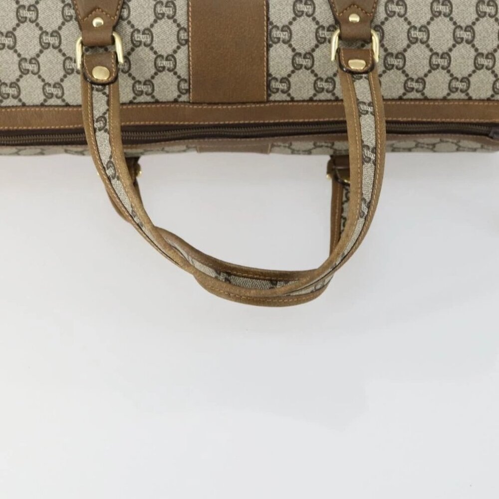 GUCCI GG Plus Supreme Boston Bag PVC Beige Gold Auth 151625 - Picture 7 of 16